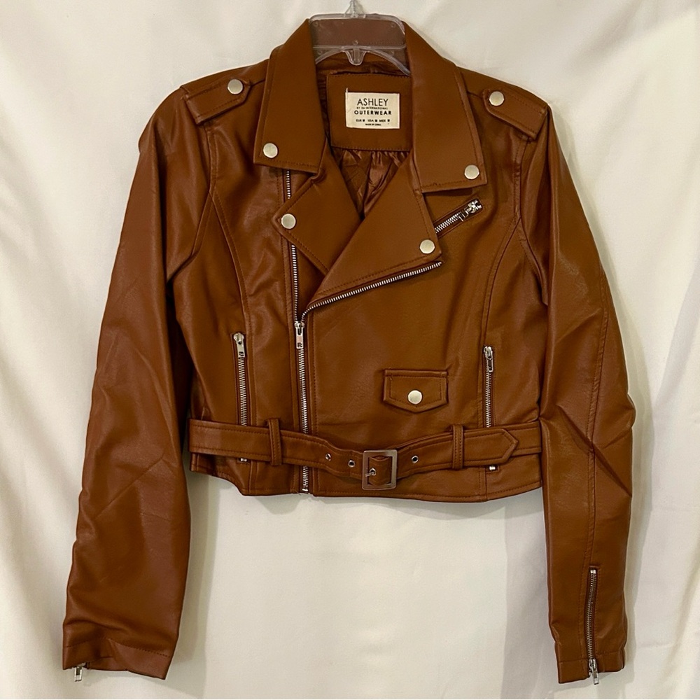 (SOLD) Ashley By 26 International Camel Tan Leather Jacket